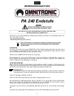 Preview for 4 page of Omnitronic PA-240 User Manual