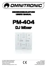 Предварительный просмотр 1 страницы Omnitronic PM-404 User Manual