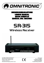 Omnitronic SR-315 User Manual preview