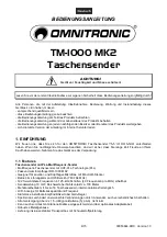 Предварительный просмотр 4 страницы Omnitronic TM-1000 MK2 User Manual