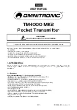 Предварительный просмотр 10 страницы Omnitronic TM-1000 MK2 User Manual