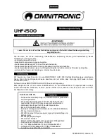 Preview for 3 page of Omnitronic UHF-1500 User Manual