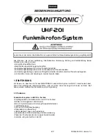 Предварительный просмотр 4 страницы Omnitronic UHF-201 User Manual