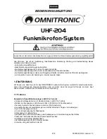 Предварительный просмотр 4 страницы Omnitronic UHF-204 User Manual