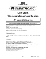 Preview for 12 page of Omnitronic UHF-204 User Manual