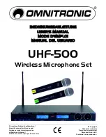 Предварительный просмотр 1 страницы Omnitronic UHF-500 Operating Instructions Manual