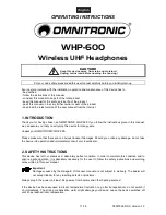 Preview for 11 page of Omnitronic WHP-600 User Manual