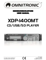 Preview for 1 page of Omnitronic xdp-1400 User Manual