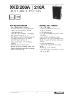 Preview for 2 page of Omnitronic XKB 208A User Manual