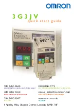 Omron 3G3JV Series Quick Start Manual предпросмотр