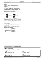 Preview for 2 page of Omron A8L Safety Precautions