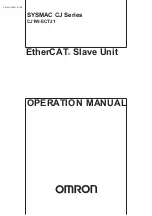 Предварительный просмотр 1 страницы Omron CJ1W- ECT21 Operation Manual
