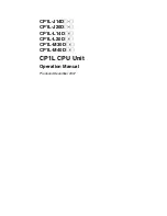Предварительный просмотр 2 страницы Omron CP1L - 12-2007 Operation Manual