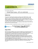 Omron CP1L-E Quick Start Manual preview