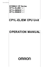 Preview for 1 page of Omron CP1L-EL20DR-D Operation Manual