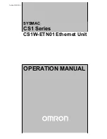 Omron CS1W-ETN01 Operation Manuals preview