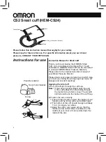 Preview for 2 page of Omron CS2 Small Cuff Instructions For Use Manual