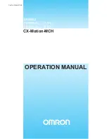 Preview for 1 page of Omron CX-MOTION - 06-2008 Operation Manual