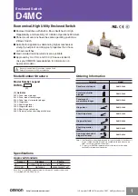 Предварительный просмотр 1 страницы Omron D4MC-1000 Manual