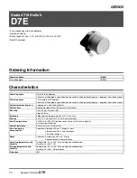 Preview for 1 page of Omron D7E Specifications