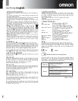 Preview for 2 page of Omron EcoTemp Instruction Manual