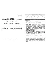Preview for 1 page of Omron F39-MC11 Instruction Manual