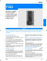 Preview for 1 page of Omron F500 - Datasheet