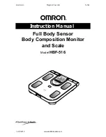 Omron FULL BODY SENSOR BODY COMPOSITION MONITOR AND SCALE HBF-516 Instruction Manual предпросмотр