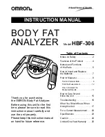 Preview for 1 page of Omron HBF-306 Instruction Manual
