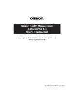 Omron HEALTH MANAGEMENT - SOFTWARE VERSION 1-3 - HELP Manual preview