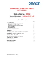 Preview for 1 page of Omron HEM-6121-E Product Manual