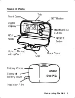 Предварительный просмотр 5 страницы Omron HJ-109 Instruction Manual