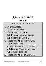 Preview for 2 page of Omron NS600 Quick Reference