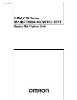 Preview for 1 page of Omron OMNUC W R88A-NCW152-DRT Manual