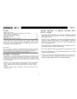 Preview for 2 page of Omron R5-I Instruction Manual