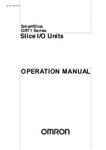 Preview for 1 page of Omron SMARTSLICE GRT1-DRT Operation Manual