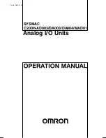 Preview for 1 page of Omron SYSMAC C200H-AD003 Operation Manual