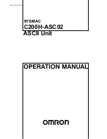 Preview for 1 page of Omron SYSMAC C200H-ASC02 Operation Manual