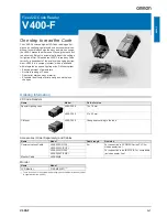Preview for 1 page of Omron V400-F Datasheet