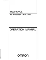 Предварительный просмотр 1 страницы Omron WE70-AP Operation Manual