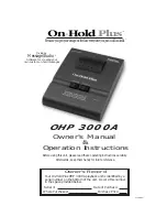 Предварительный просмотр 1 страницы On-Hold Plus OHP-3000A Owner'S Manual & Operating Instructions