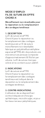 Предварительный просмотр 11 страницы On-X CHORD-X ePTFE SUTURE Instructions For Use Manual