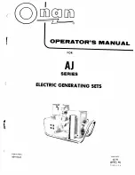 Preview for 1 page of Onan aj series Operator'S Manual