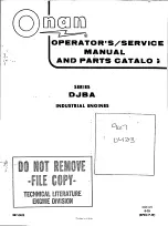 Onan DJBA Series Operator'S/Service Manual And Parts Catalog preview