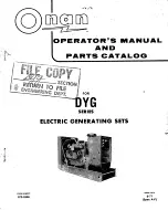 Preview for 1 page of Onan DYG Series Operator'S Manual And Parts Catalog