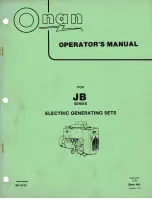 Onan JB Series Operator'S Manual preview