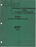 Preview for 1 page of Onan MDJF Series Operator'S Manual And Parts Catalog