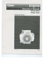 Preview for 1 page of Onan Performer P216 Operator'S Manual