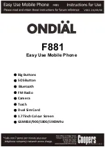 Preview for 1 page of Ondial F881 Instructions For Use Manual