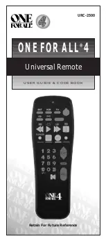 One for All URC-2500 User Manual & Code Book preview